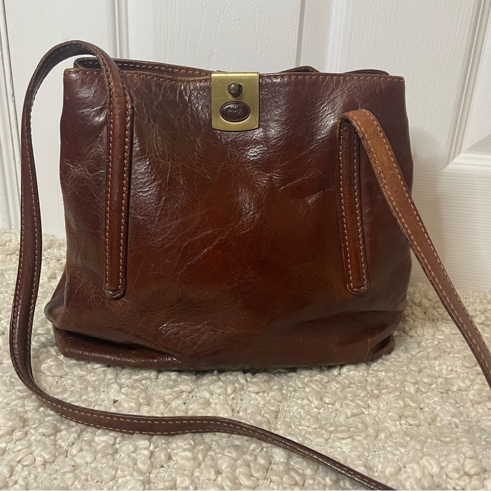 VINTAGE The Bridge Brown Leather Bag Purse